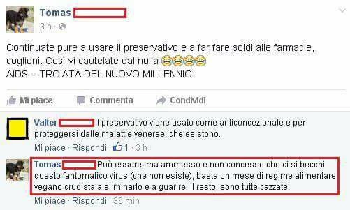 Continuate pure a usare il preservativo a far fare soldi alle farmacie, coglioni. Così vi cautelate dal nulla aids = troiata del nuovo millennio