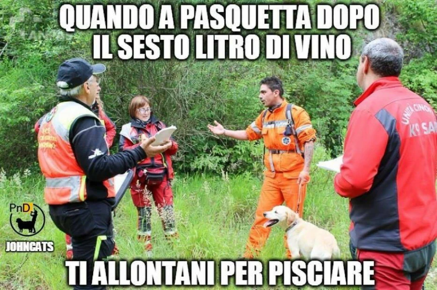 Quando a Pasquetta dopo il sesto litro di vino ti allontani per pisciare