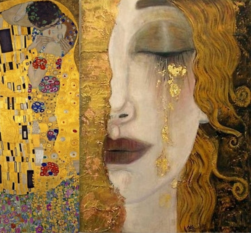 Dipinto di Gustav Klimt. Lacrime d'oro