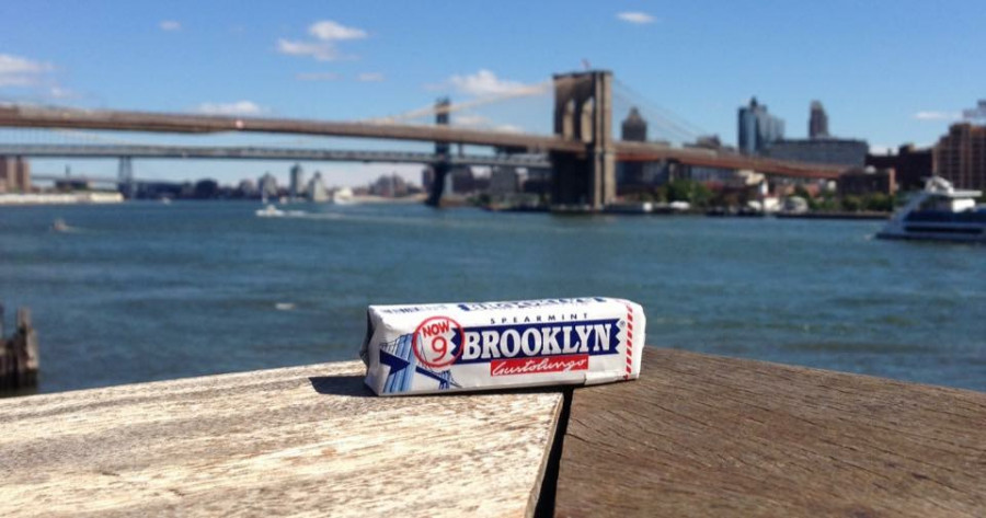 Gomme Brooklyn con il ponte sullo sfondo