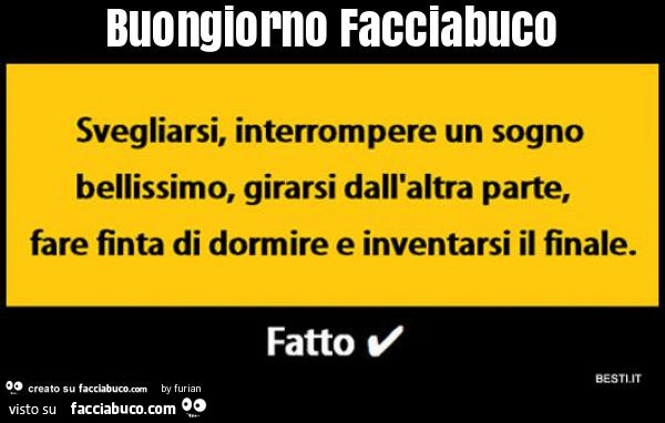 Buongiorno facciabuco