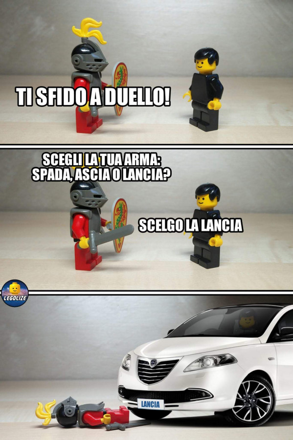 Ti sfido a duello! Scegli la tua arma: spada, ascia o lancia? Scelgo la Lancia