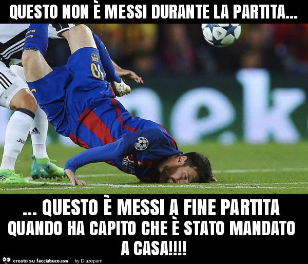 Questo non è messi durante la partita&hellip; questo è messi a fine partita quando ha capito che è stato mandato a casa