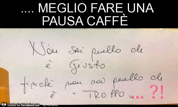 Meglio fare una pausa caffè