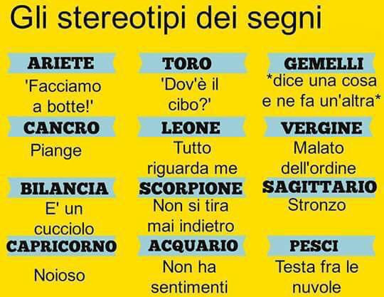 Gli stereotipi dei segni