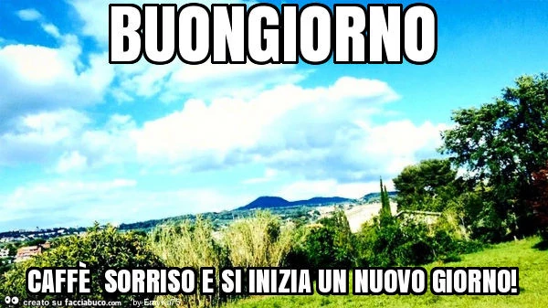 Buongiorno caffè sorriso e si inizia un nuovo giorno