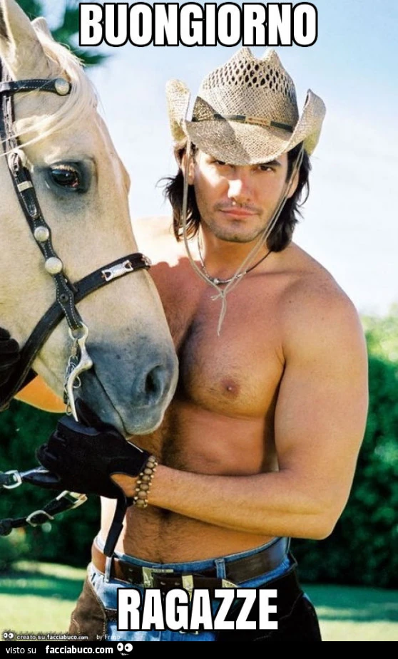 Buongiorno ragazze. Ragazzo con un cavallo