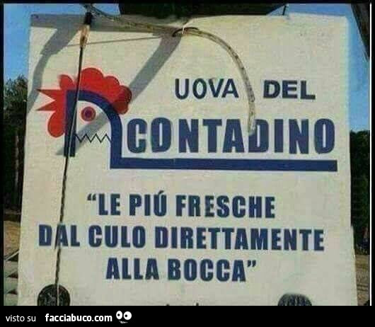 Uova del contadino. Le più fresche dal culo direttamente alla bocca