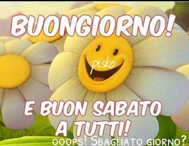 Buongiorno e buon sabato a tutti. Ooops! Sbagliato giorno? Margherita sorridente
