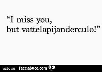 I miss you, but vattelapijanderculo