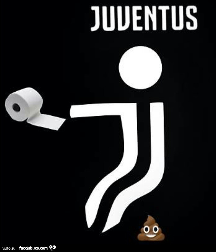 Logo Juventus come omino sul cesso