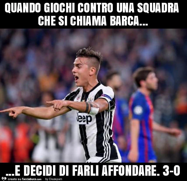 Quando giochi contro una squadra che si chiama barca&hellip; e decidi di farli affondare. 3-0