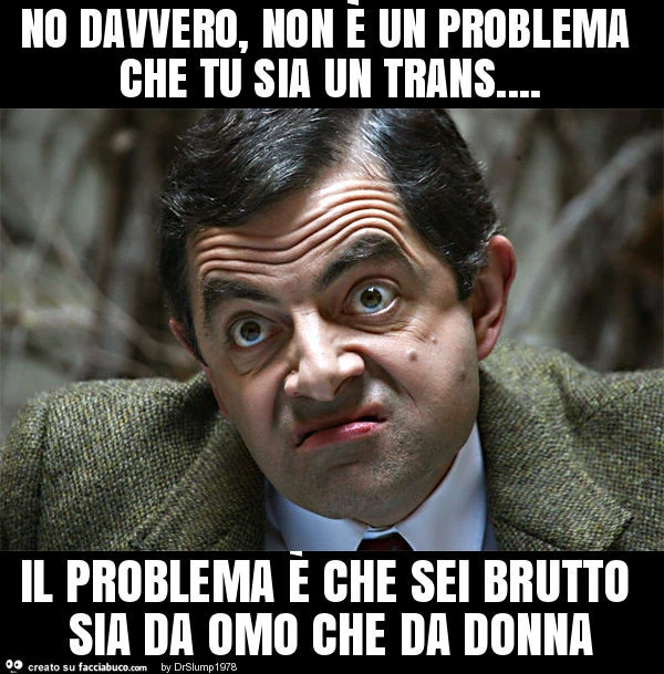 No davvero, non è un problema che tu sia un trans&hellip; il problema è che sei brutto sia da omo che da donna