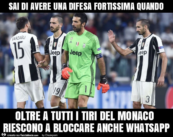 Sai di avere una difesa fortissima quando oltre a tutti i tiri del monaco riescono a bloccare anche whatsapp