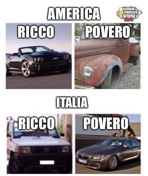 America: ricco, povero. Italia: ricco, povero
