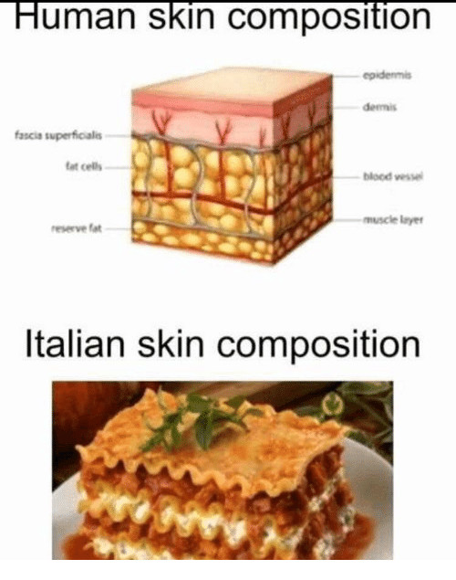 Human skin composition. Italian skin composition