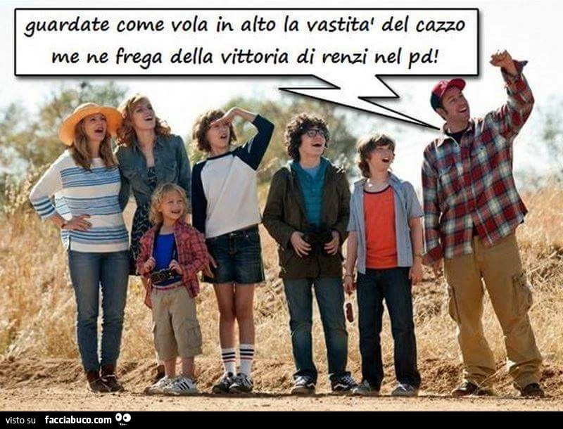 Guardate come vola in alto la vastità del cazzo che me ne frega della vittoria di Renzi nel PD
