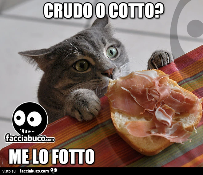 Crudo o cotto? Me lo fotto