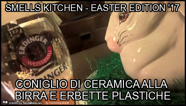 Smells kitchen - easter edition '17 coniglio di ceramica alla birra e erbette plastiche