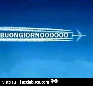 Buongiorno scritto dall'aereo