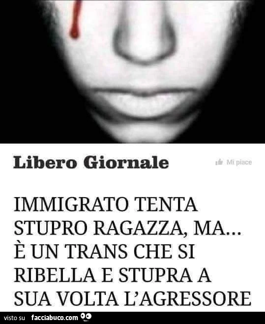 Immigrato tenta stupro ragazza, ma&hellip; è un trans che si ribella e stupra a sua volta l'agressore